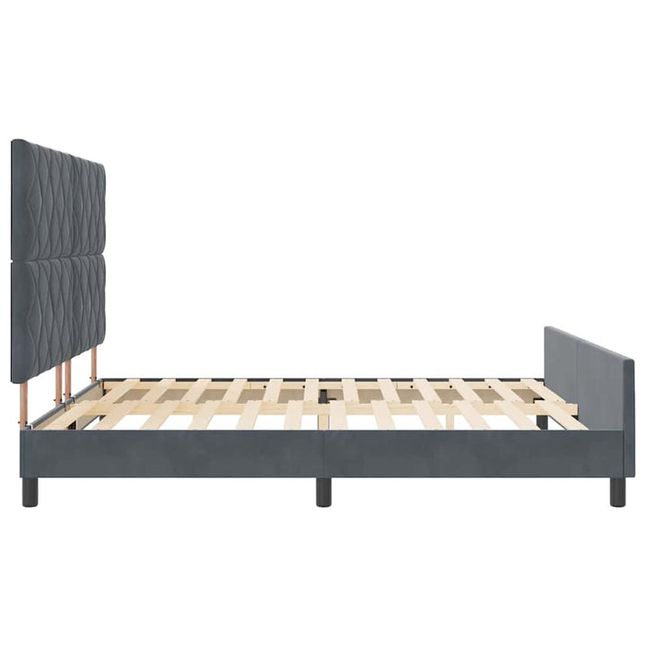 Box spring seng med hovedgærde Mørkegrå 180 x 200 cm Fløjl