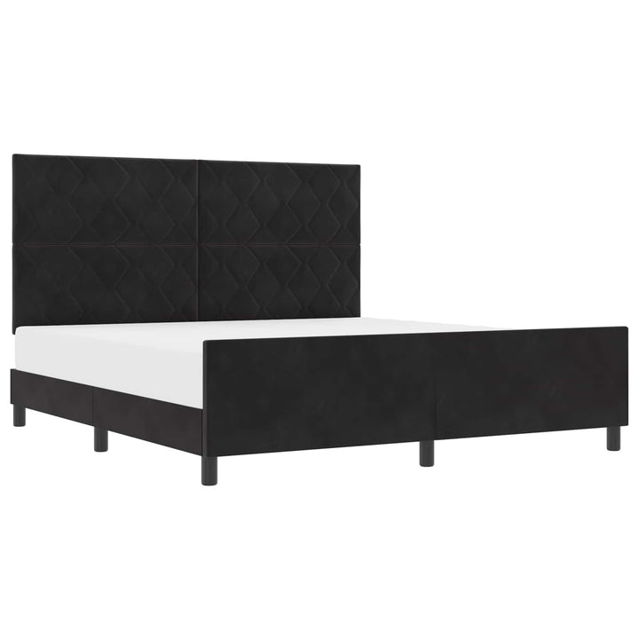 Box spring seng med hovedgærde Sort 180 x 200 cm Fløjl