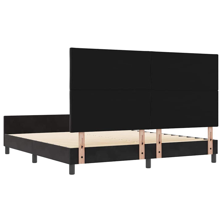 Box spring seng med hovedgærde Sort 180 x 200 cm Fløjl