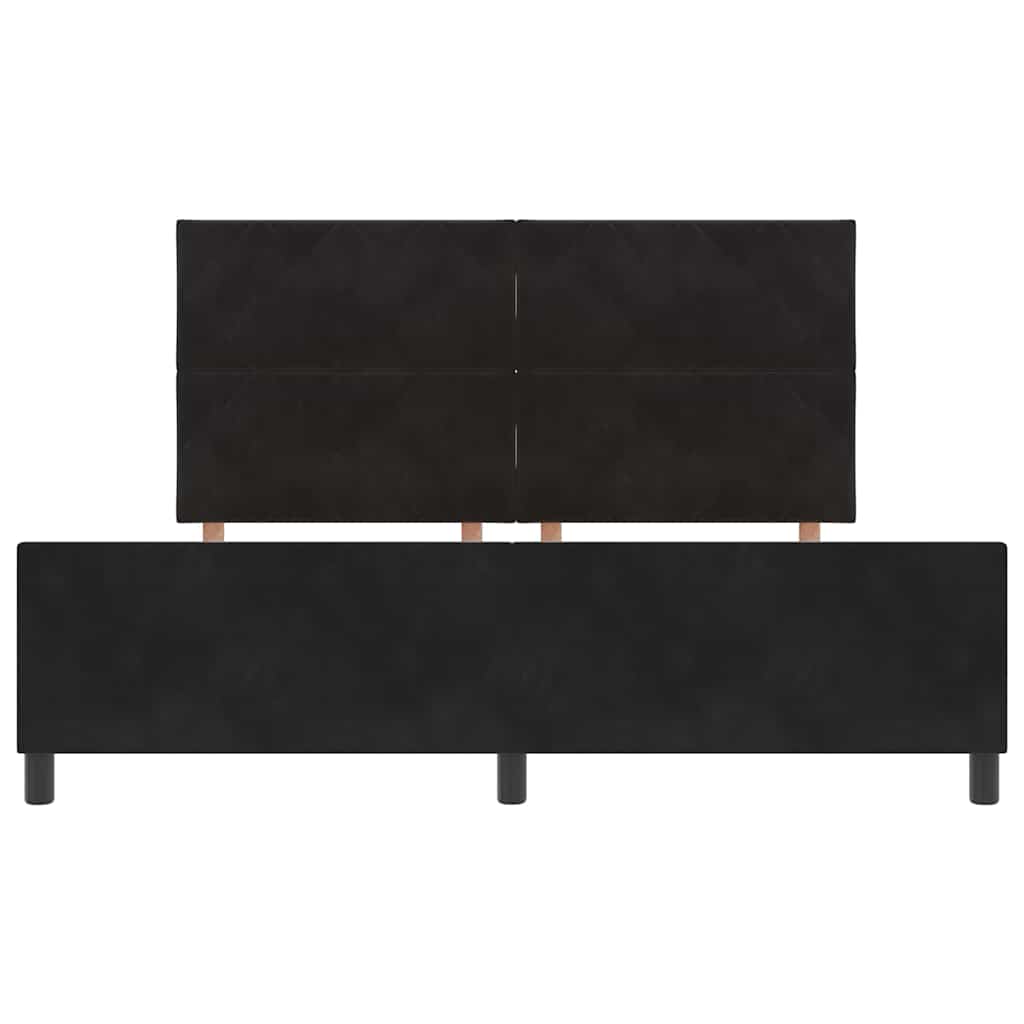 Box spring seng med hovedgærde Sort 180 x 200 cm Fløjl