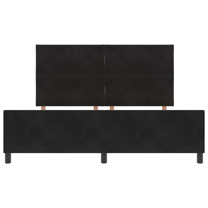 Box spring seng med hovedgærde Sort 180 x 200 cm Fløjl