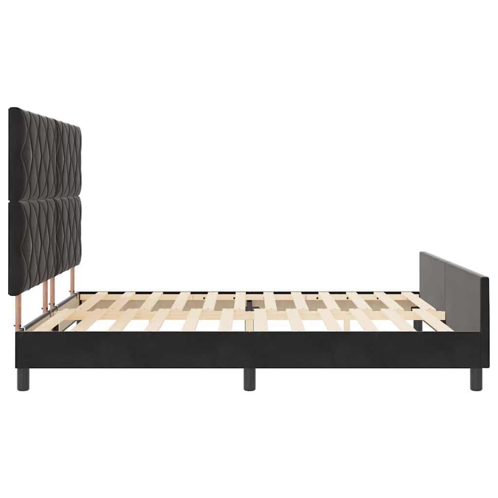 Box spring seng med hovedgærde Sort 180 x 200 cm Fløjl