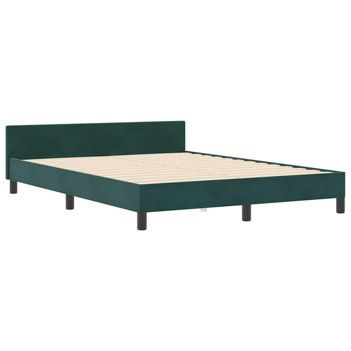 Box spring seng med hovedgærde Mørkegrøn 180 x 200 cm Fløjl