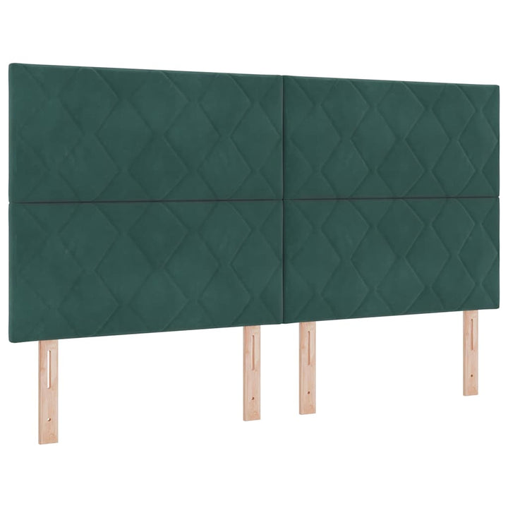 Box spring seng med hovedgærde Mørkegrøn 180 x 200 cm Fløjl