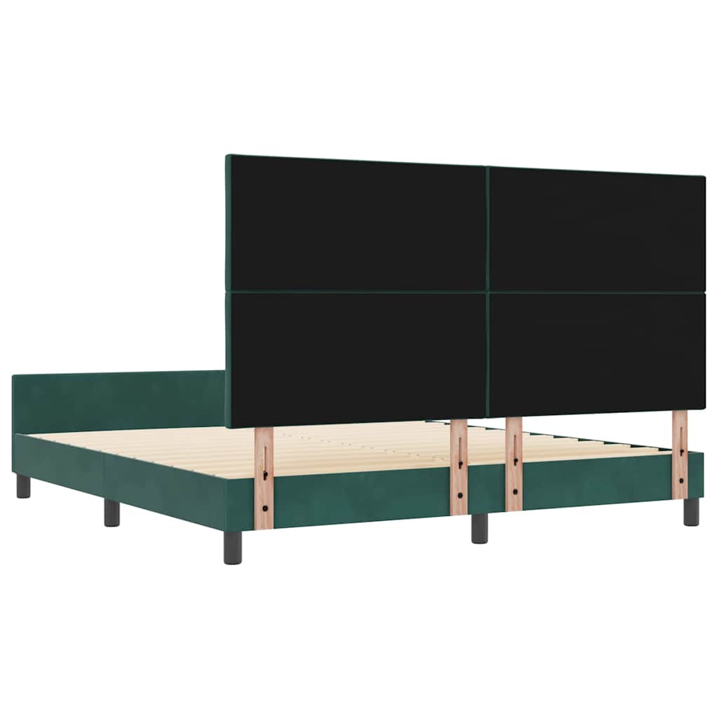 Box spring seng med hovedgærde Mørkegrøn 180 x 200 cm Fløjl
