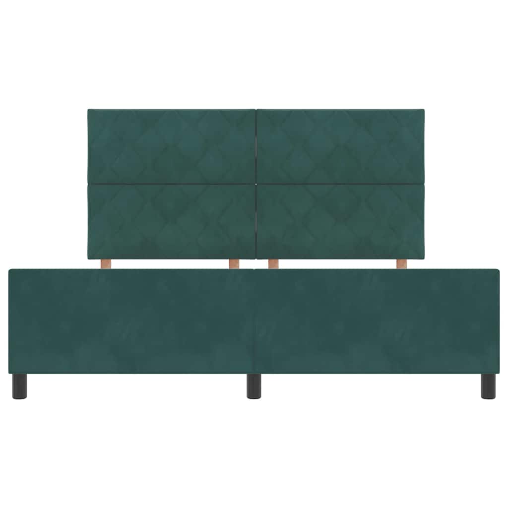 Box spring seng med hovedgærde Mørkegrøn 180 x 200 cm Fløjl