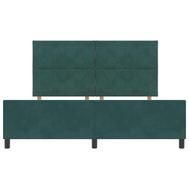 Box spring seng med hovedgærde Mørkegrøn 180 x 200 cm Fløjl