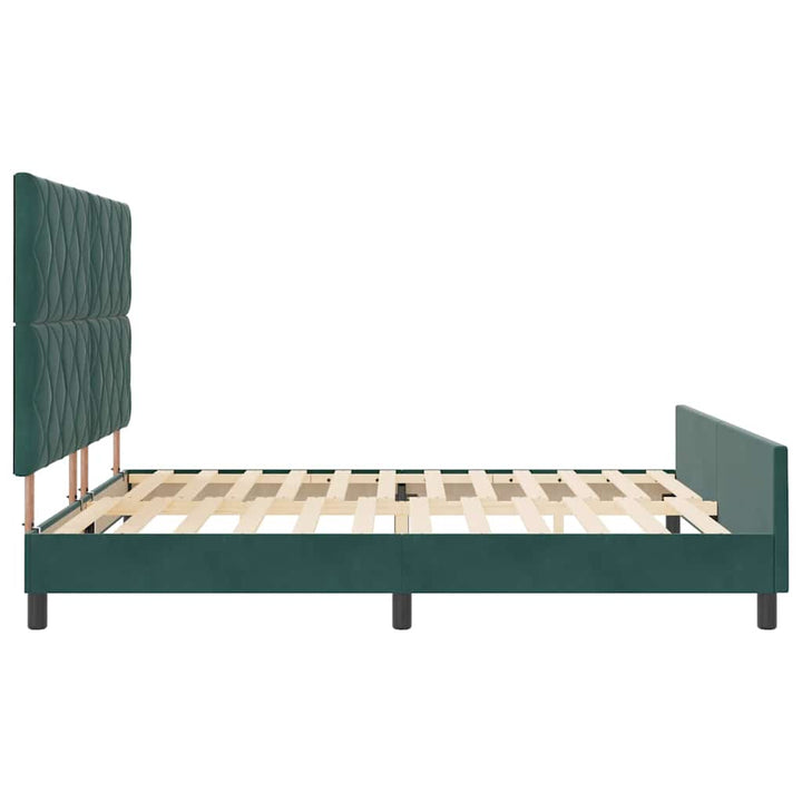 Box spring seng med hovedgærde Mørkegrøn 180 x 200 cm Fløjl