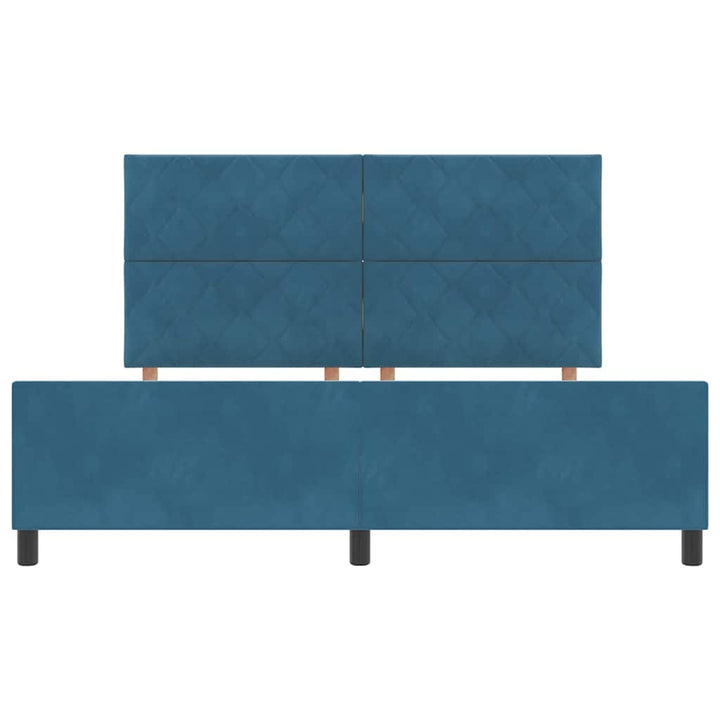 Box spring seng med hovedgærde Mørk blå 180 x 200 cm Fløjl