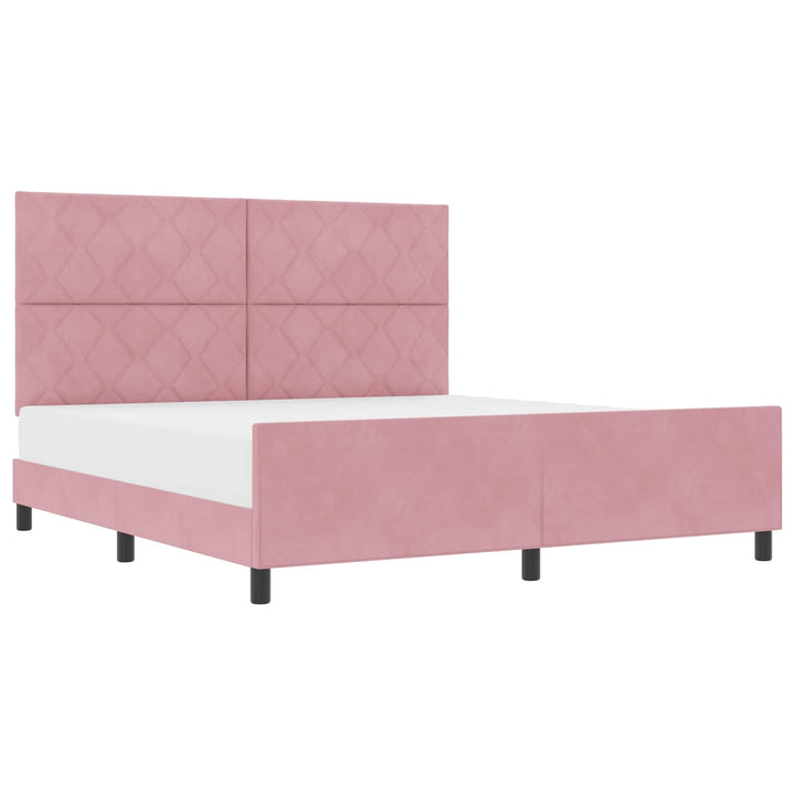 Box spring seng med hovedgærde Lyserød 180 x 200 cm Fløjl