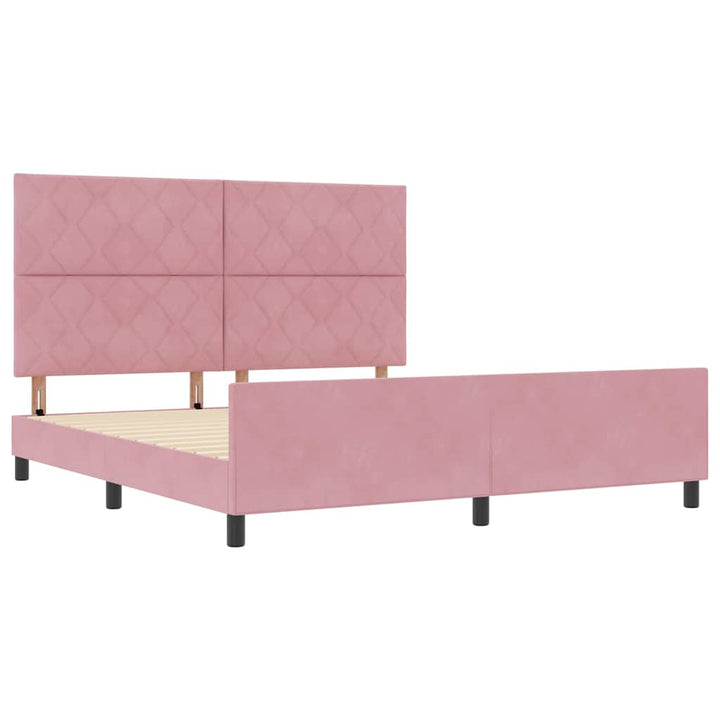 Box spring seng med hovedgærde Lyserød 180 x 200 cm Fløjl