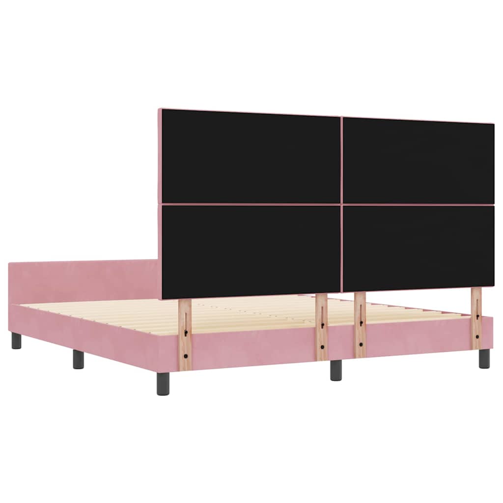 Box spring seng med hovedgærde Lyserød 180 x 200 cm Fløjl