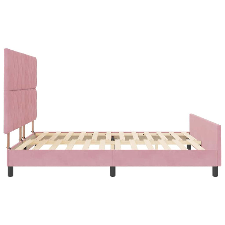 Box spring seng med hovedgærde Lyserød 180 x 200 cm Fløjl