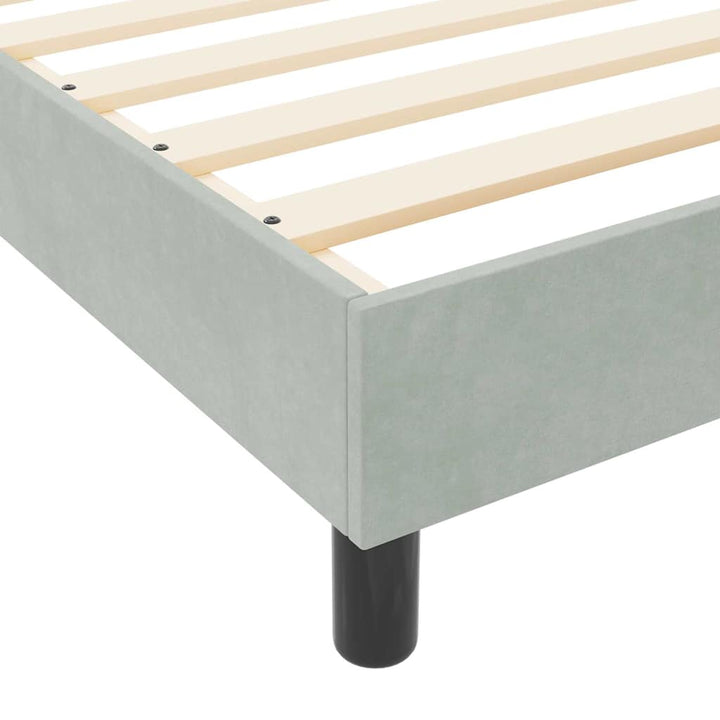 Box spring seng med hovedgærde Lysegrå 200 x 200 cm Fløjl
