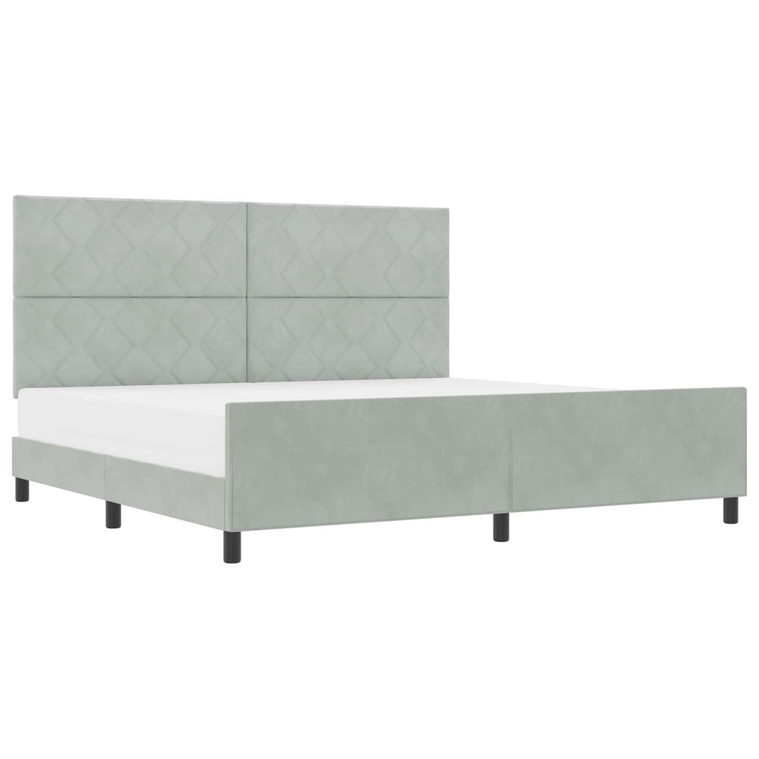 Box spring seng med hovedgærde Lysegrå 200 x 200 cm Fløjl