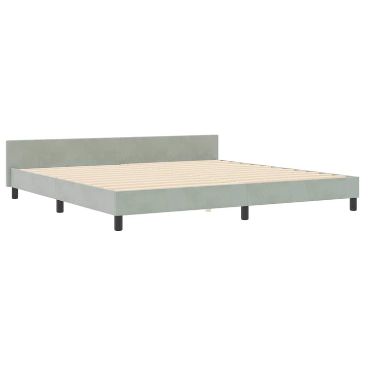 Box spring seng med hovedgærde Lysegrå 200 x 200 cm Fløjl