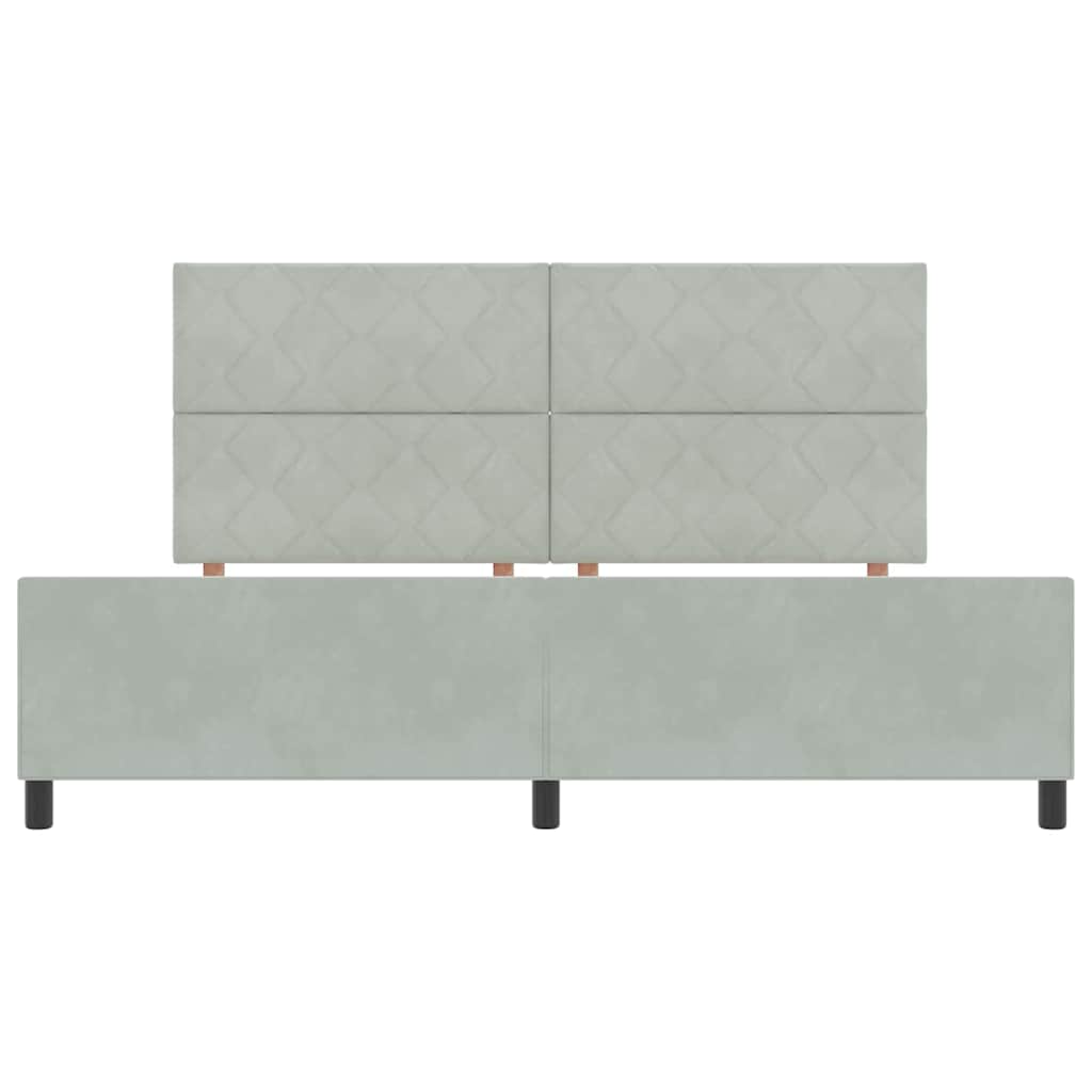 Box spring seng med hovedgærde Lysegrå 200 x 200 cm Fløjl