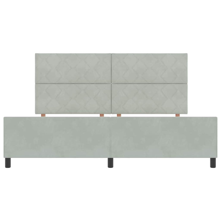 Box spring seng med hovedgærde Lysegrå 200 x 200 cm Fløjl