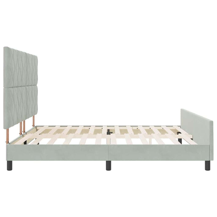 Box spring seng med hovedgærde Lysegrå 200 x 200 cm Fløjl