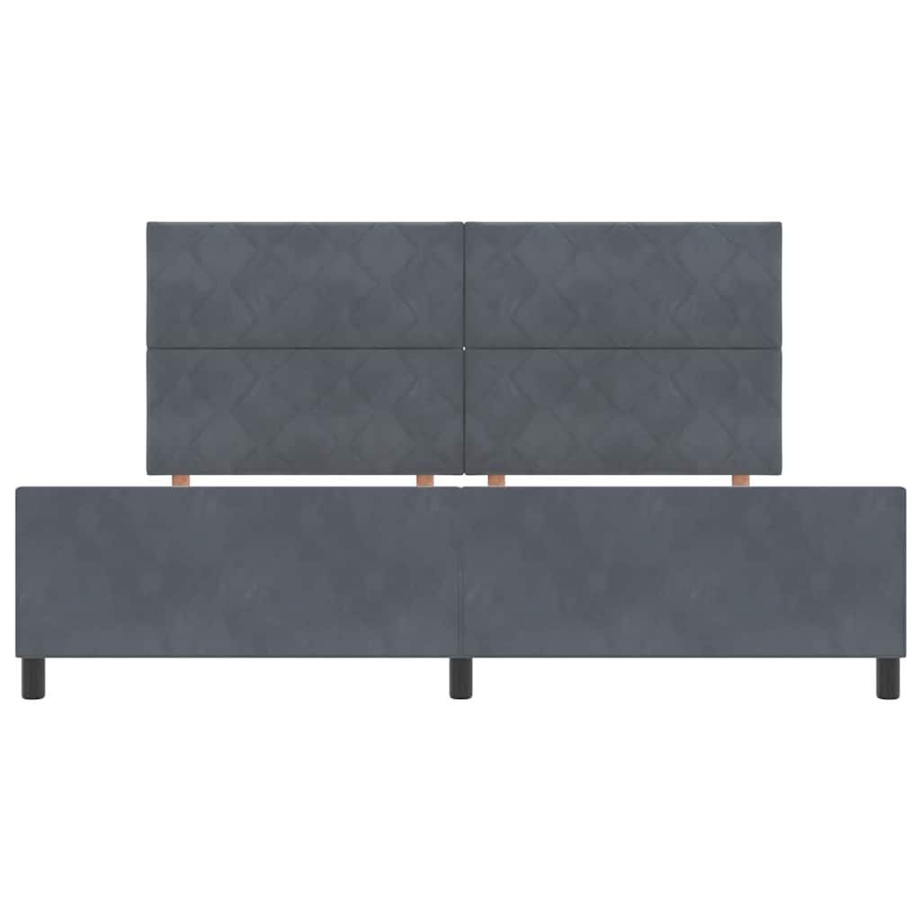 Box spring seng med hovedgærde Mørkegrå 200 x 200 cm Fløjl