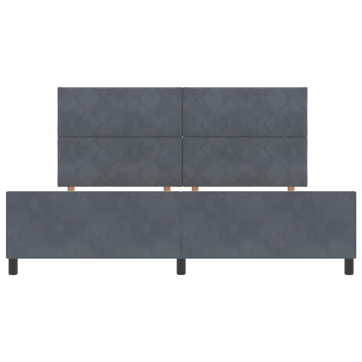 Box spring seng med hovedgærde Mørkegrå 200 x 200 cm Fløjl