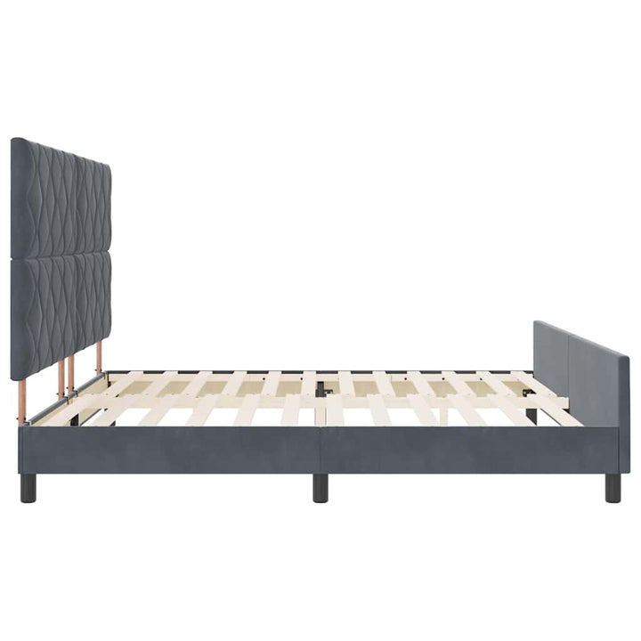 Box spring seng med hovedgærde Mørkegrå 200 x 200 cm Fløjl