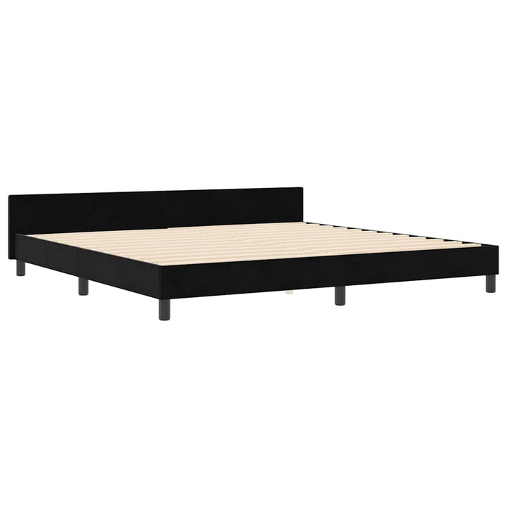 Box spring seng med hovedgærde Sort 200 x 200 cm Fløjl