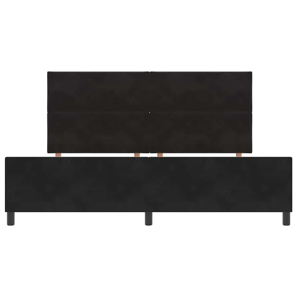 Box spring seng med hovedgærde Sort 200 x 200 cm Fløjl