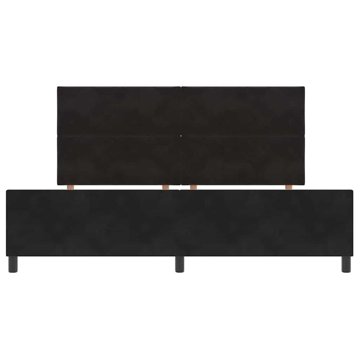 Box spring seng med hovedgærde Sort 200 x 200 cm Fløjl