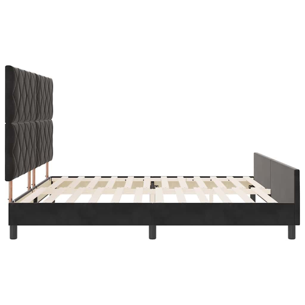 Box spring seng med hovedgærde Sort 200 x 200 cm Fløjl