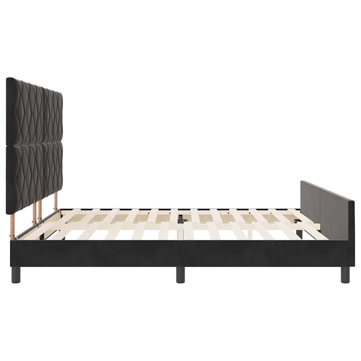 Box spring seng med hovedgærde Sort 200 x 200 cm Fløjl