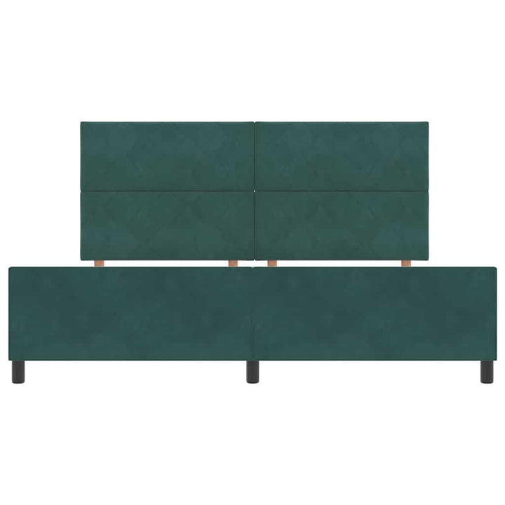 Box spring seng med hovedgærde Mørkegrøn 200 x 200 cm Fløjl