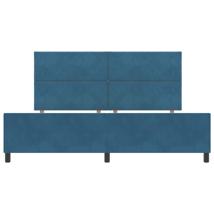 Box spring seng med hovedgærde Mørk blå 200 x 200 cm Fløjl