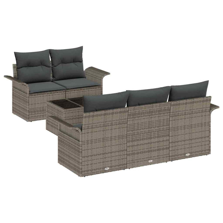 Havesofa Sæt med pude med opbevaring 6 pcs Grå 55 x 55 x 37 cm