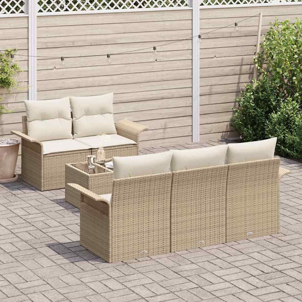 Havesofa Sæt 6 stk. 5-Antal sæder Beige og creme