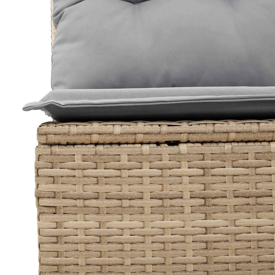 Havesofa Sæt 7 pcs 6-Seater Beige og grå polyrattan