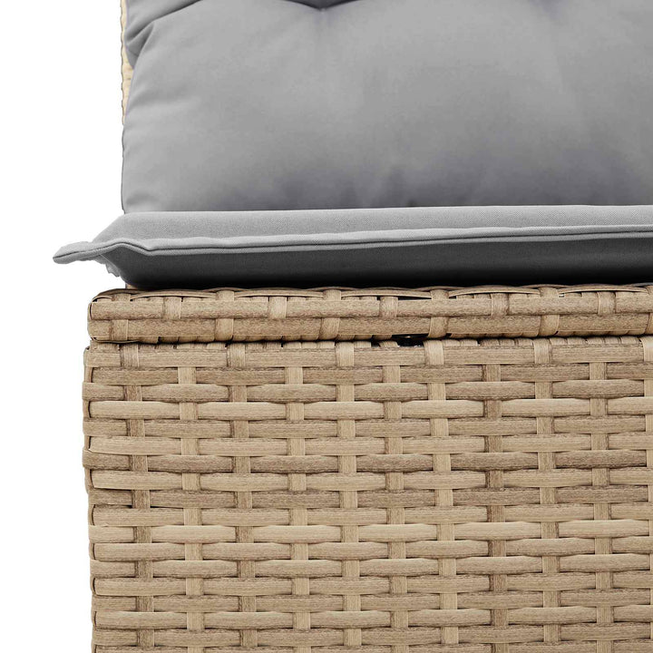 Havesofa Sæt 7 pcs 6-Seater Beige og grå polyrattan