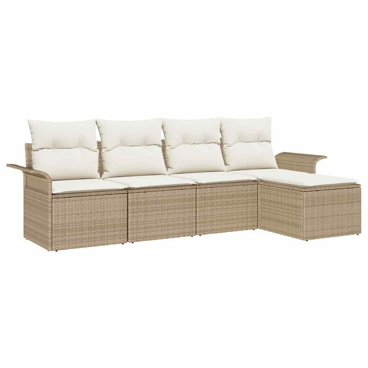 Havesofa Sæt 5 stk. Beige polyrattan