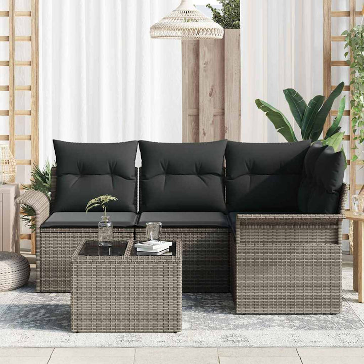 Havesofa Sæt 5 stk. Grå polyrattan