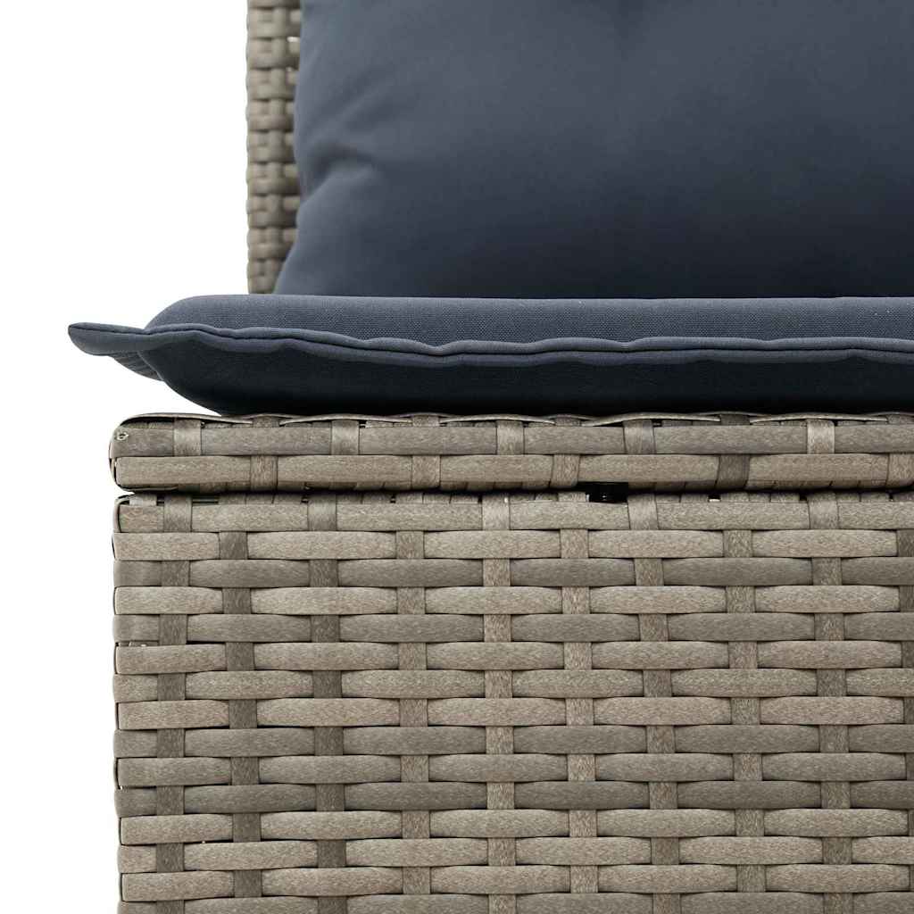 Havesofa Sæt 9 stk. Grå Poly rattan
