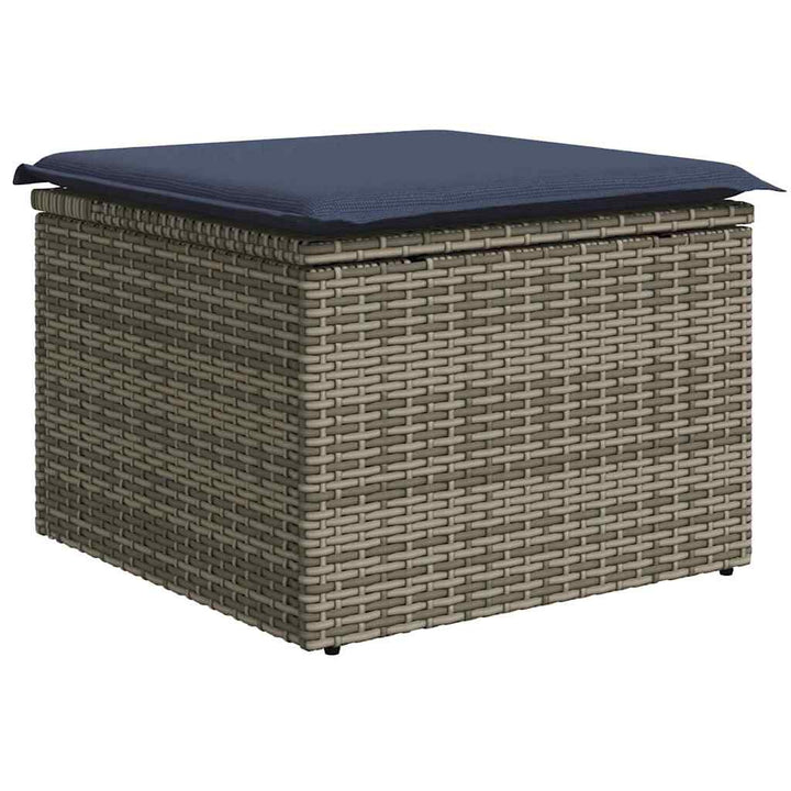 Havesofa Sæt 9 stk. Grå Poly rattan