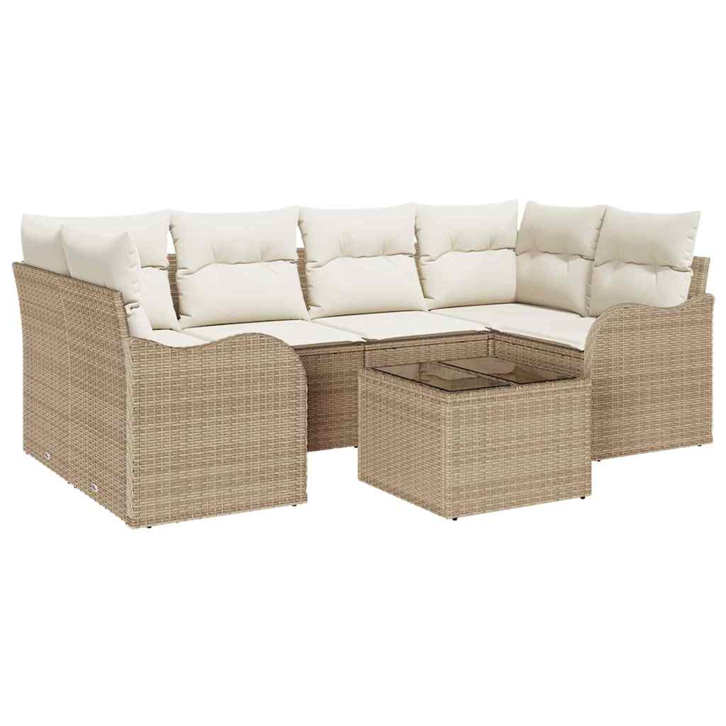 Havesofa Sæt 7 stk. 6-Antal sæder Beige og creme