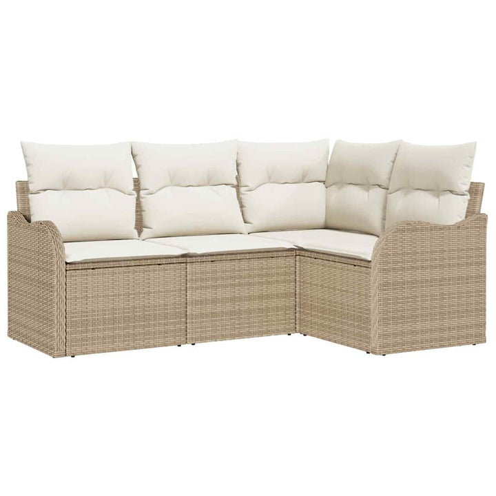 Havesofa Sæt 4 stk. Beige polyrattan