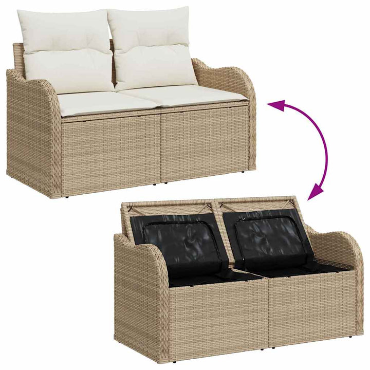 Havesofa Sæt 4 stk. Beige polyrattan