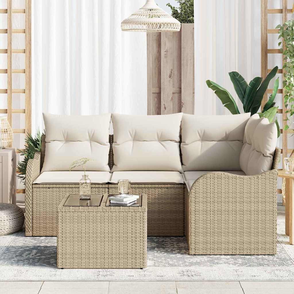 Havesofa Sæt 5 stk. Brun polyrattan
