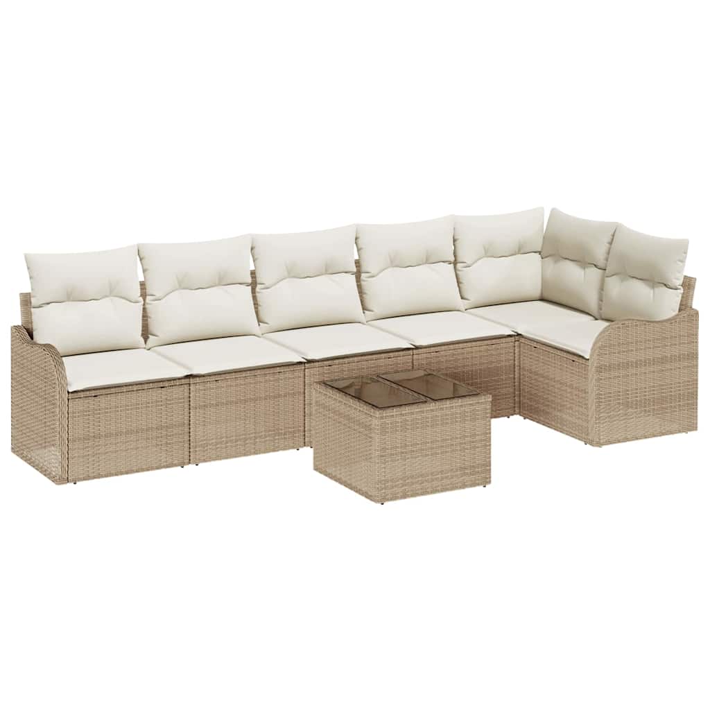 Havesofa Sæt 7 stk. Brun polyrattan