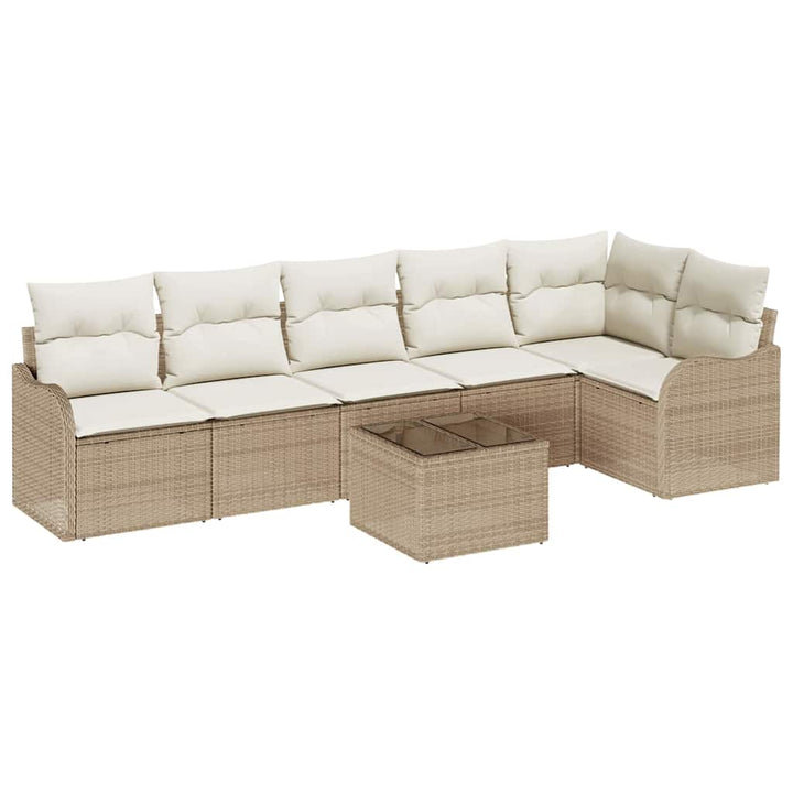 Havesofa Sæt 7 stk. Brun polyrattan