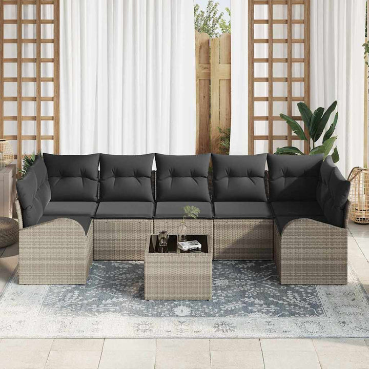 Havesofa Sæt 8 pcs Lysegrå og mørkegrå 289 x 124 x 69 cm