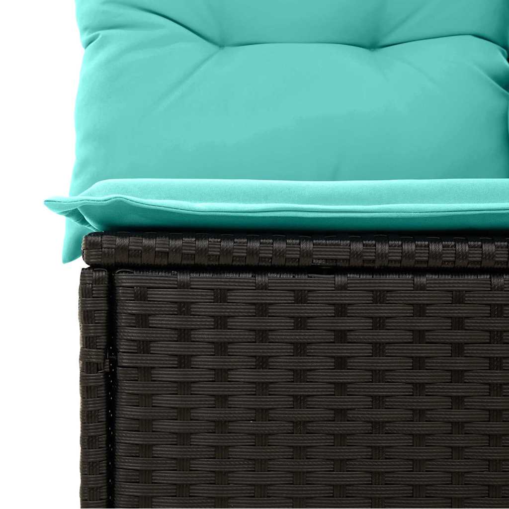 Havesofa Sæt 8 stk. 7-Antal sæder Sort og turkis polyrattan