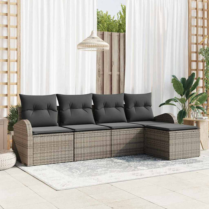 Sofa Sæt 5 stk. Grå polyrattan